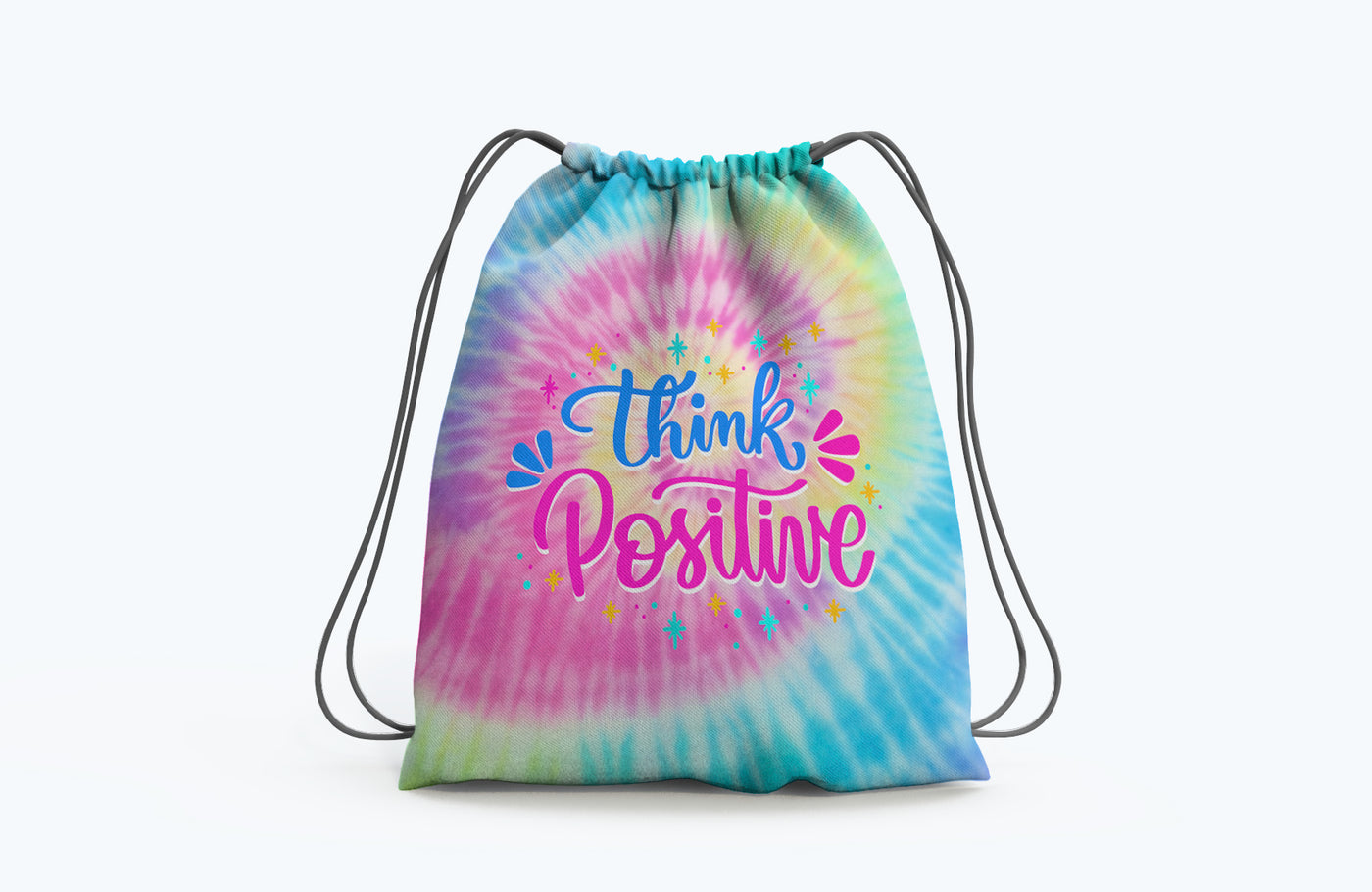 Drawstring Bag with caption Think Positive