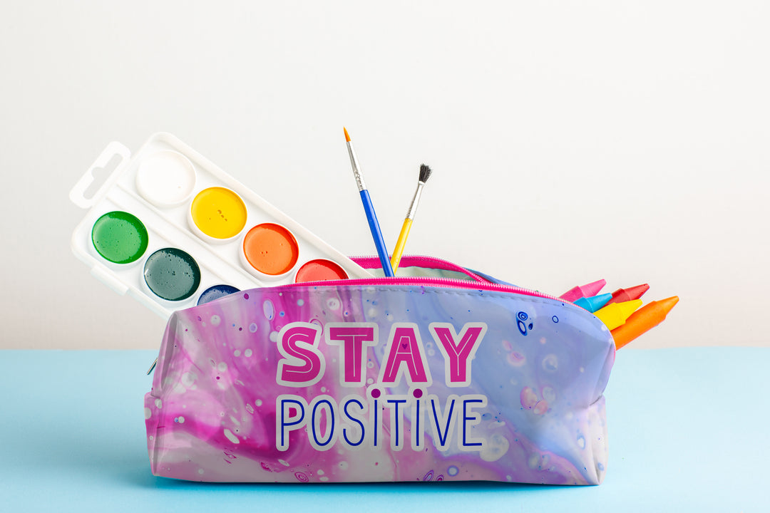 Pencil Case with caption Stay Positive