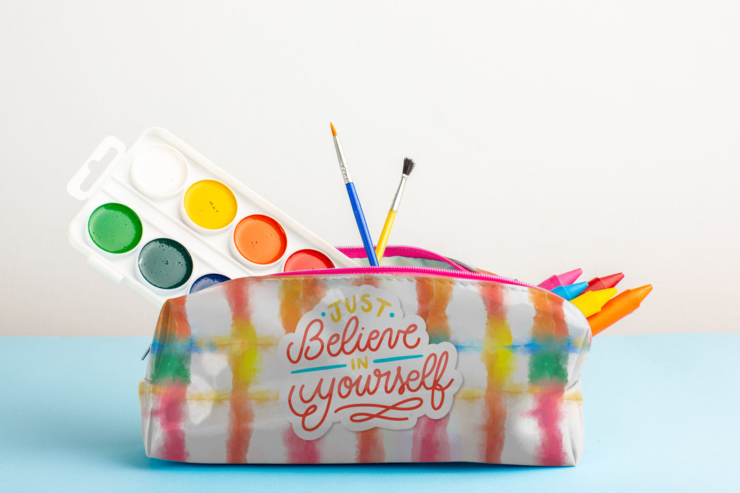 Pencil Case with caption Just Believe in yourself