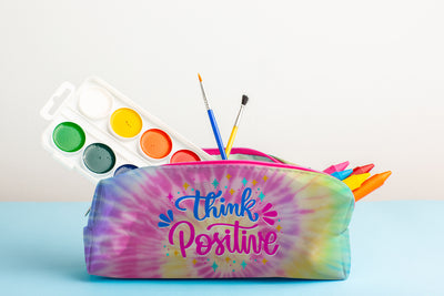 Pencil Case with caption Think Positive