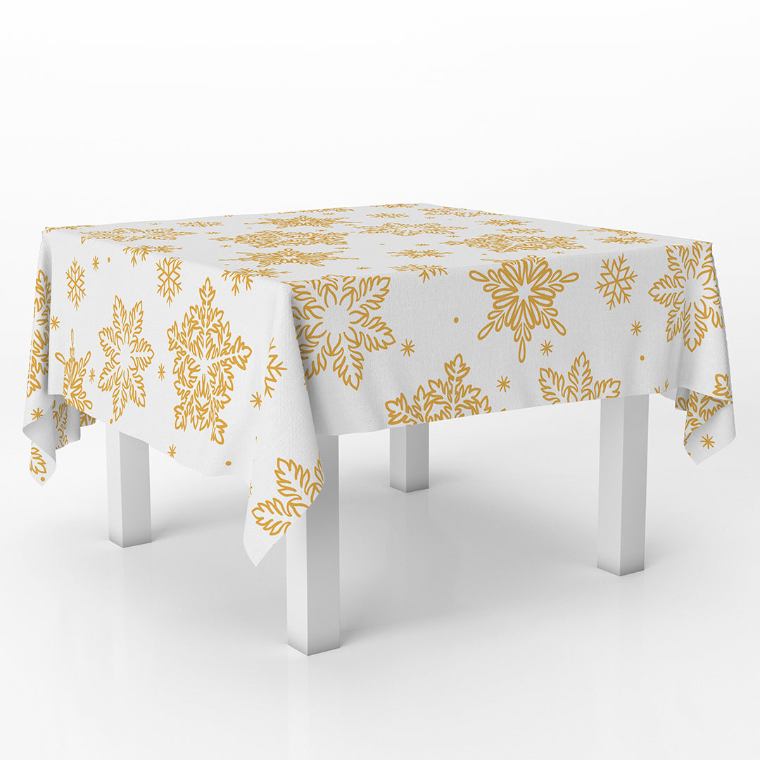 Squared Table Cover the golden snowflakei