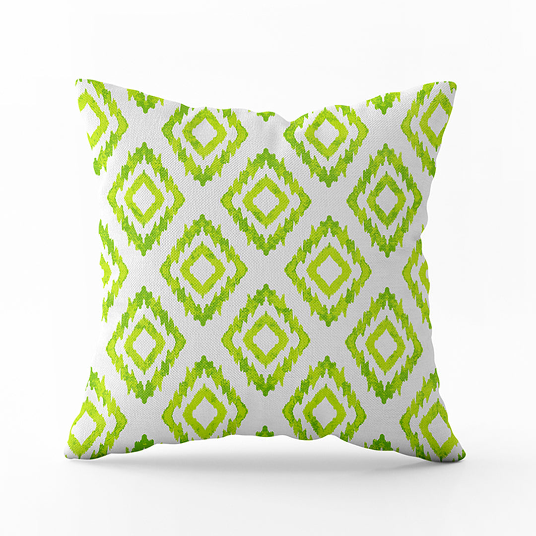 Cushion Ikat Lime green