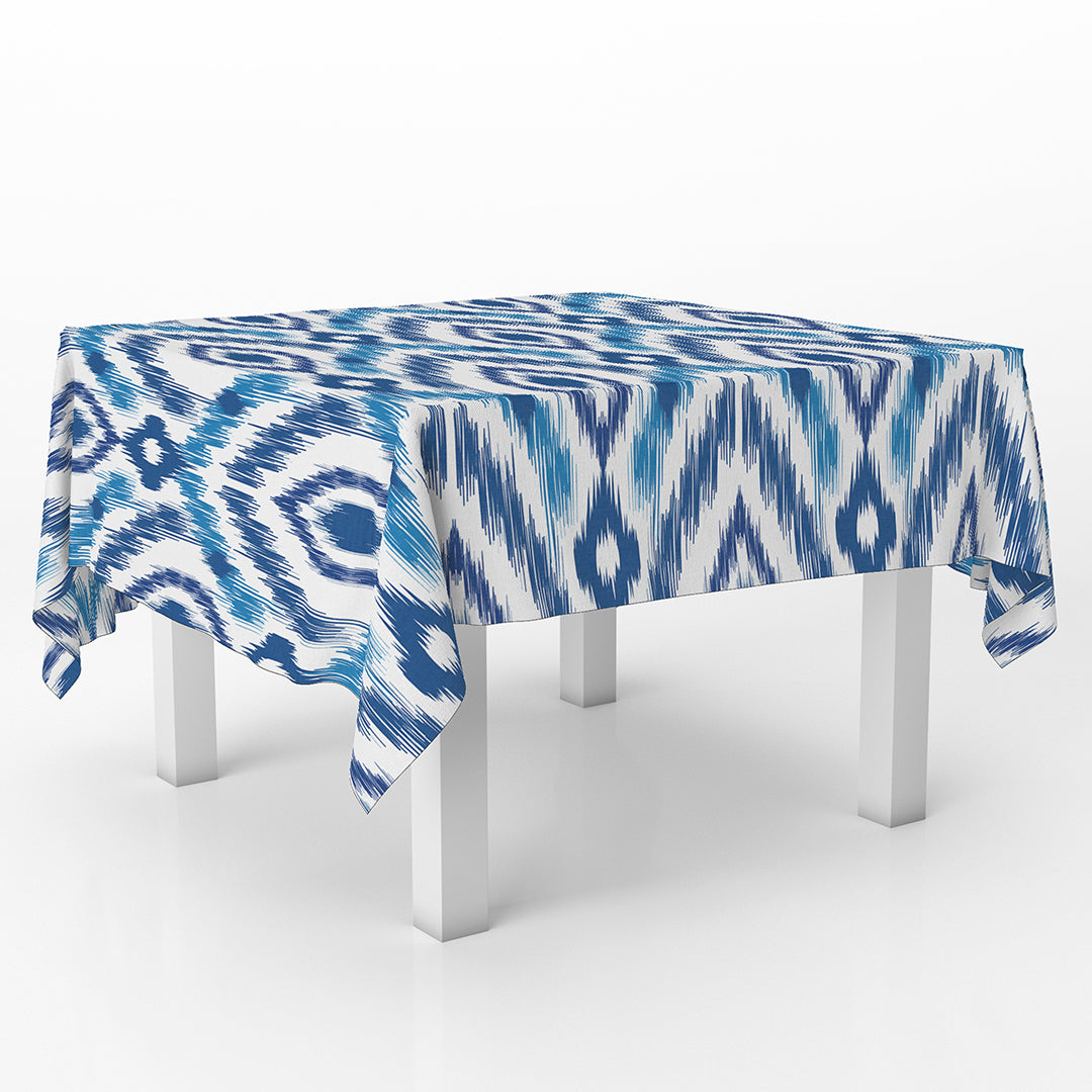 Squared Table Cover Ikat indigo