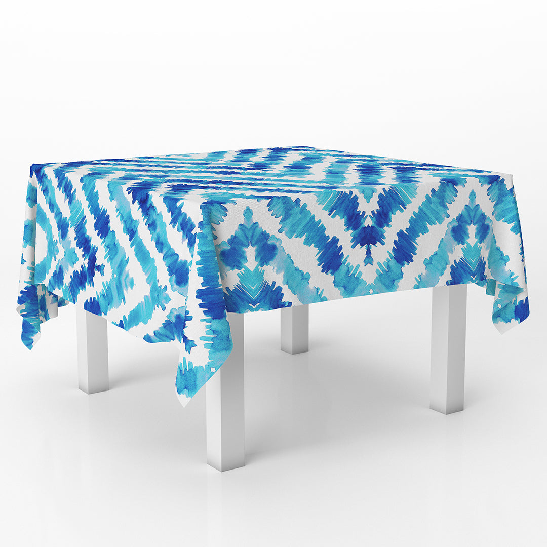 Squared Table Cover Zigzag Blues