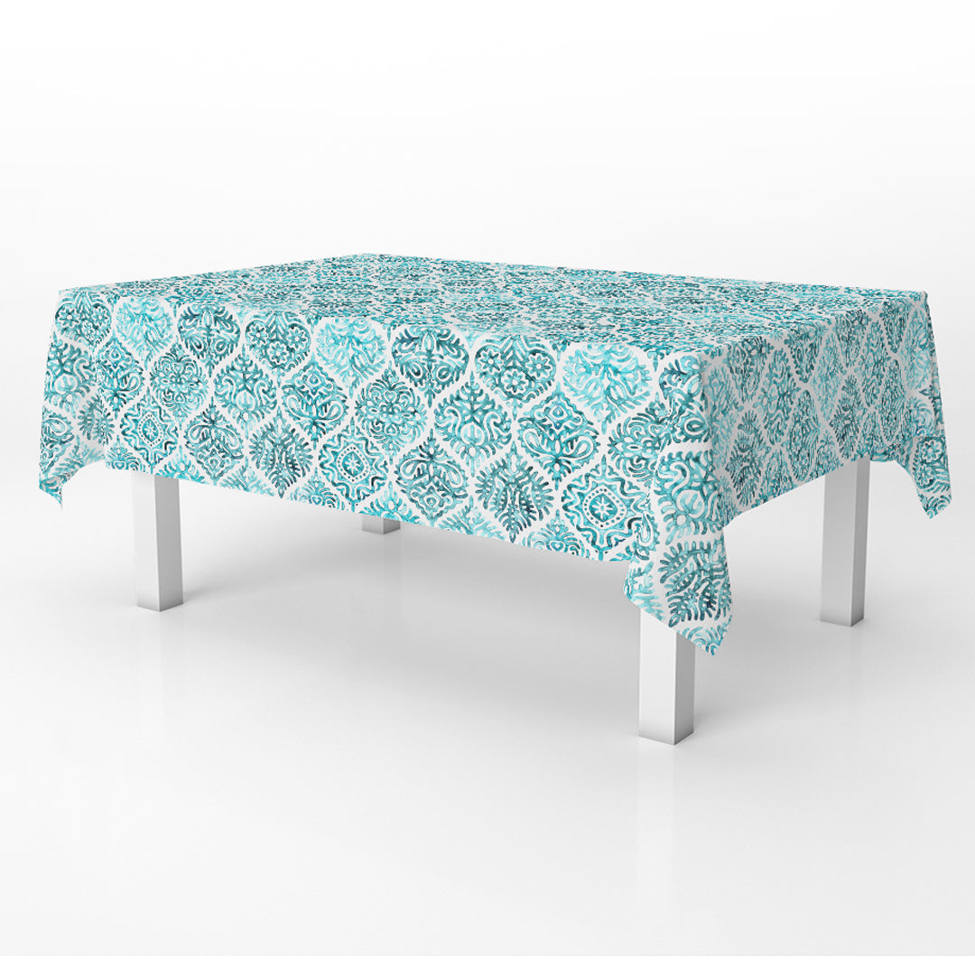 Table Cover Damask Teal