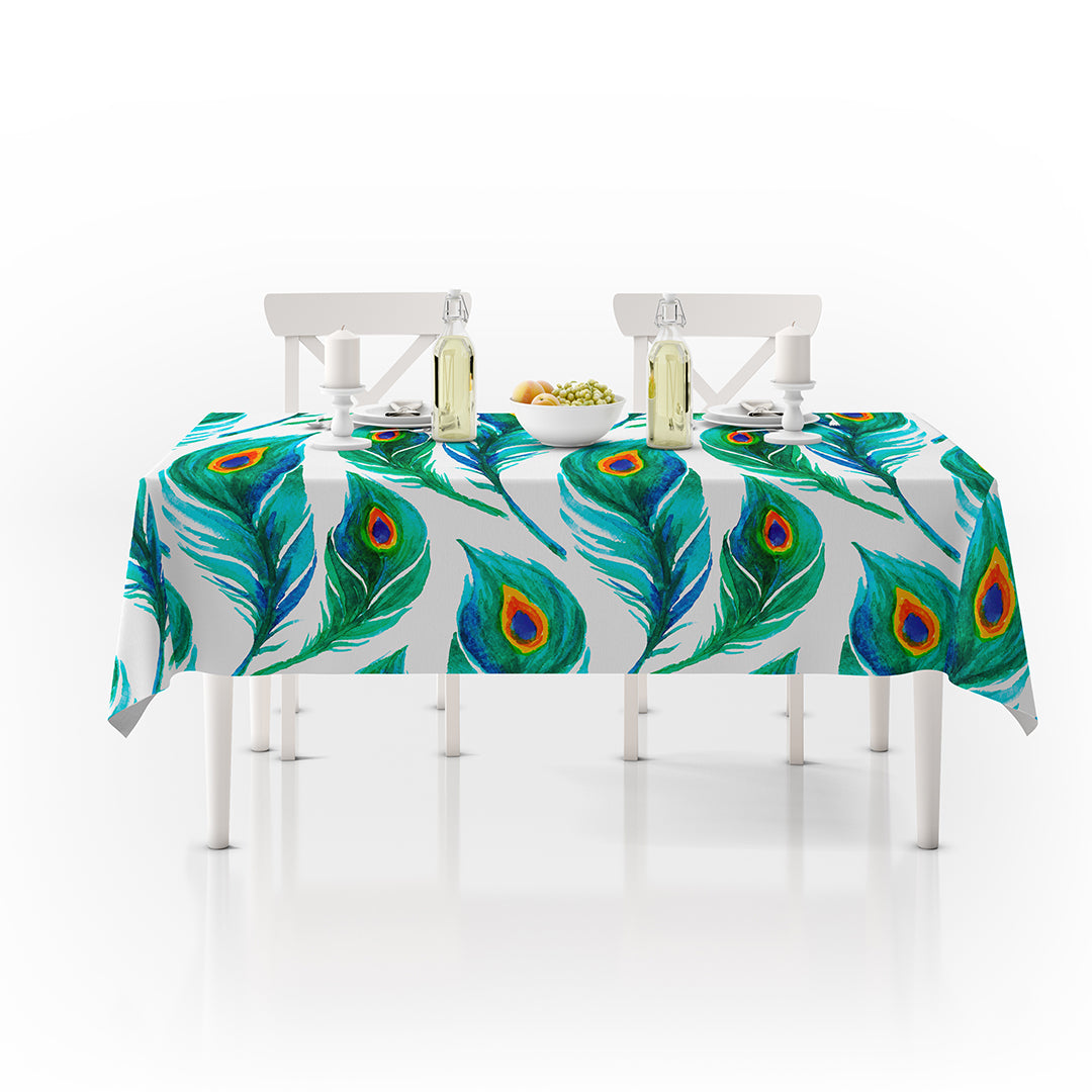 Waterproof Table Cover Peacock feathers