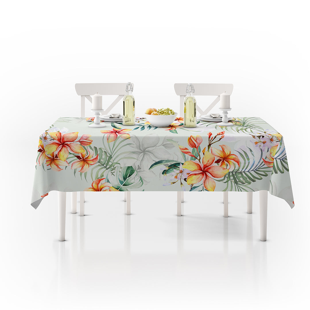 Waterproof Table Cover with floral accent