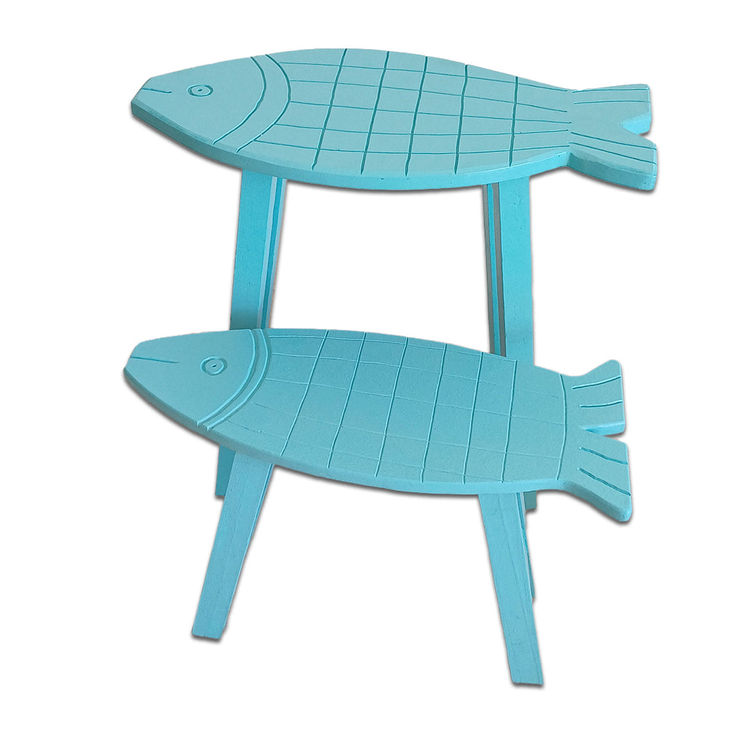 Wooden Table Santorini Fish Set Of Two Tables