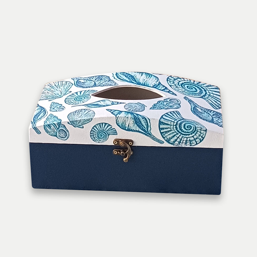 Decoupage Tissue Box With Shells Pattern