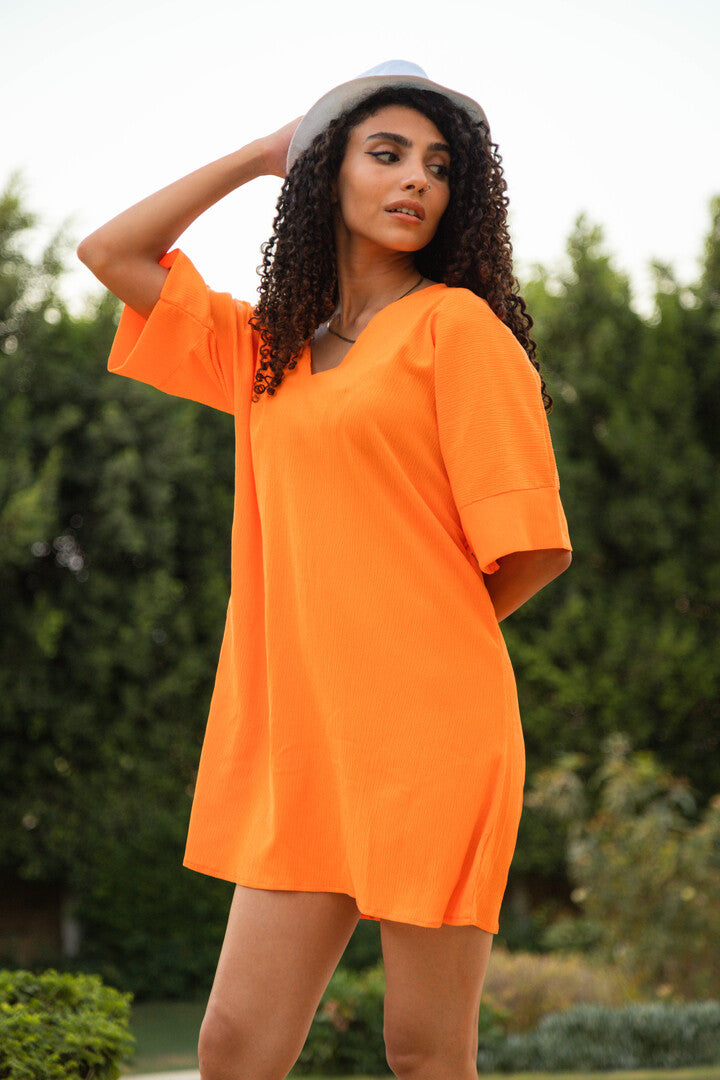 Beach Dress Short Orange