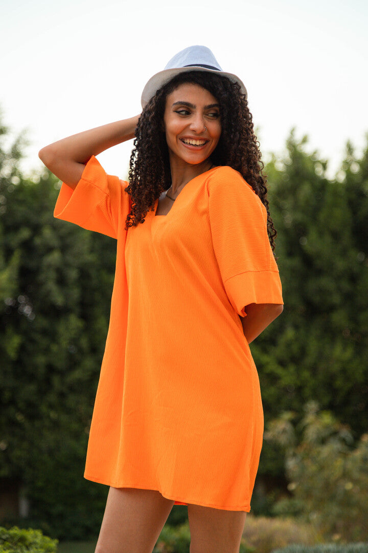 Beach Dress Short Orange