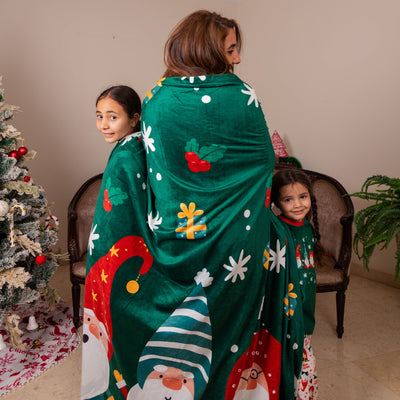 Blanket Three Elfs Green