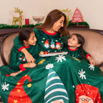 Blanket Three Elfs Green