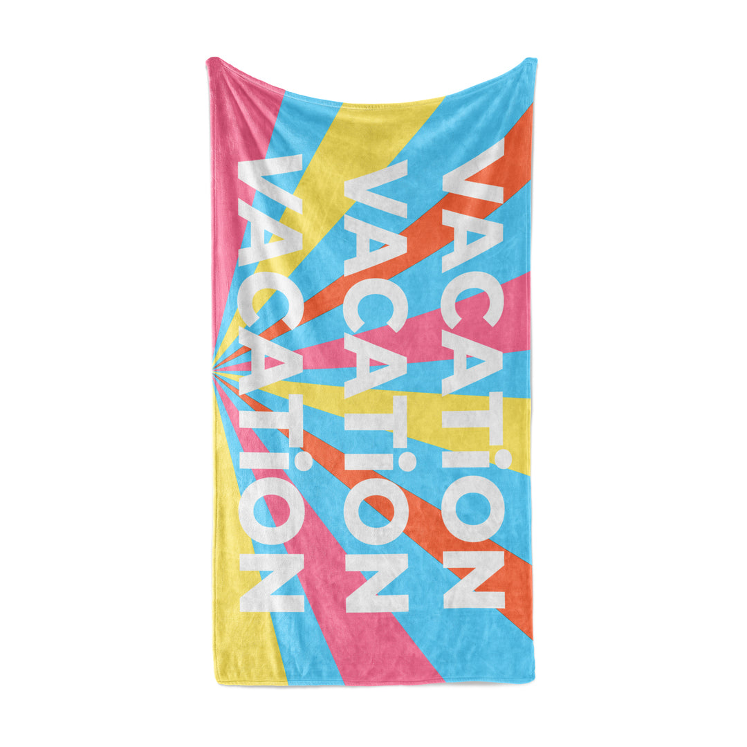 Beach Towel With Caption Vacation