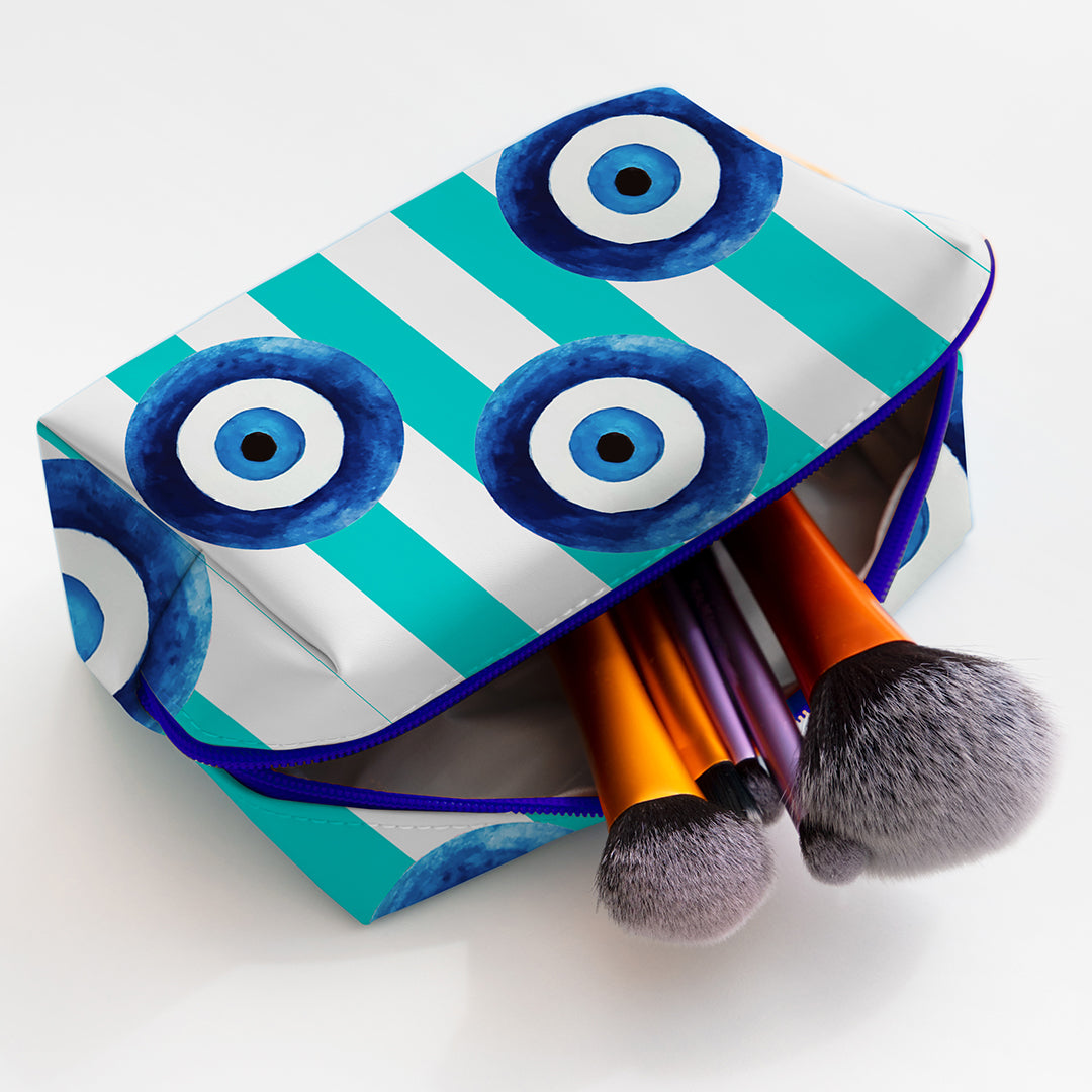 Make Up Bag Evil Eye  Mint