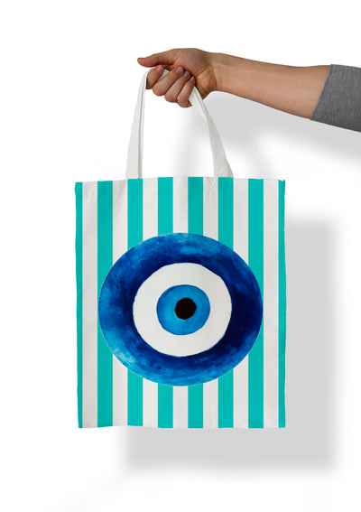 Tote Bag Evil Eye Mint