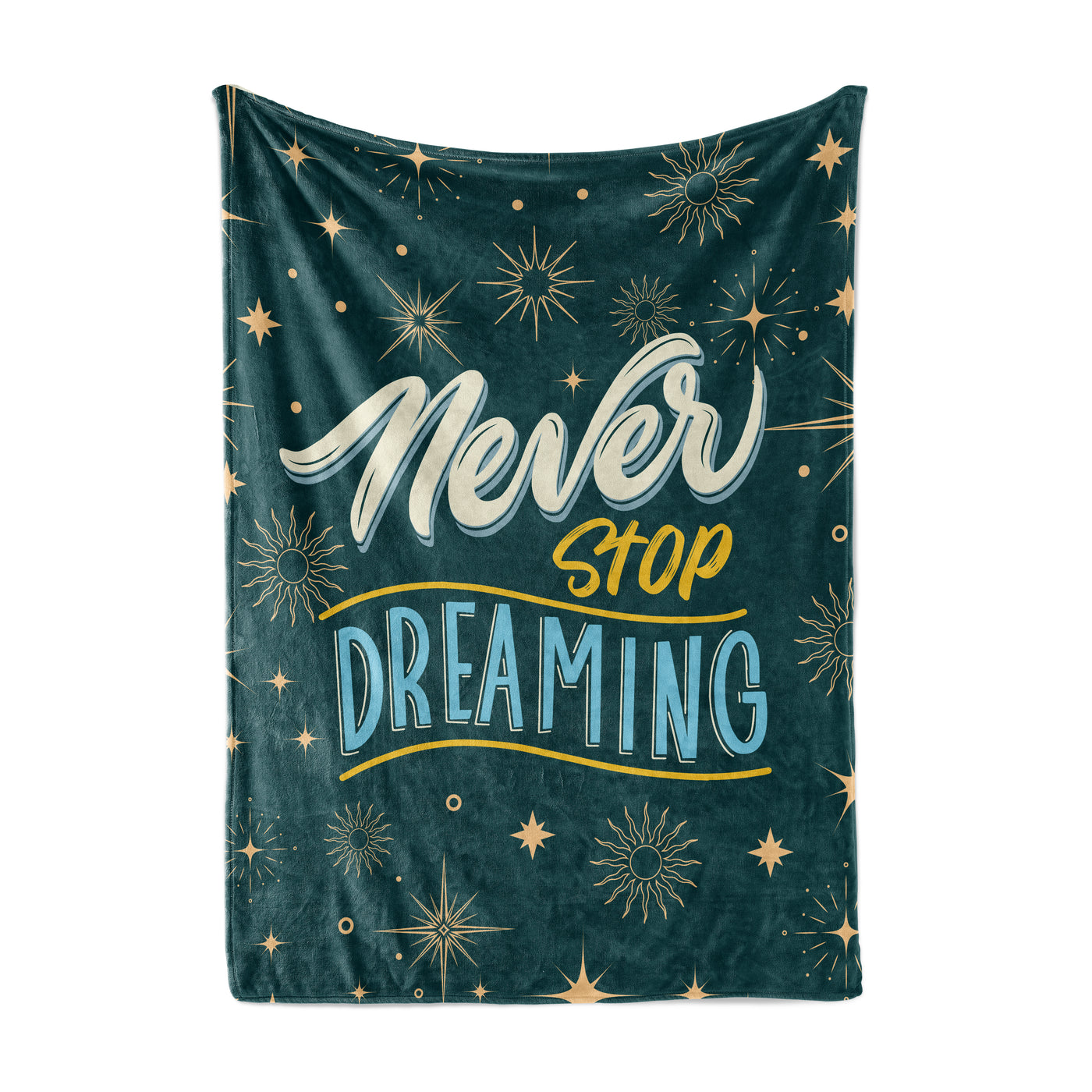 Throw Blanket with Fur  Never stop dreaming