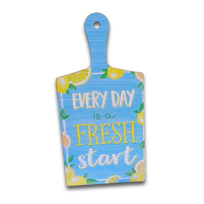 Wooden Cutting Board With Caption Everyday Is Fresh Start