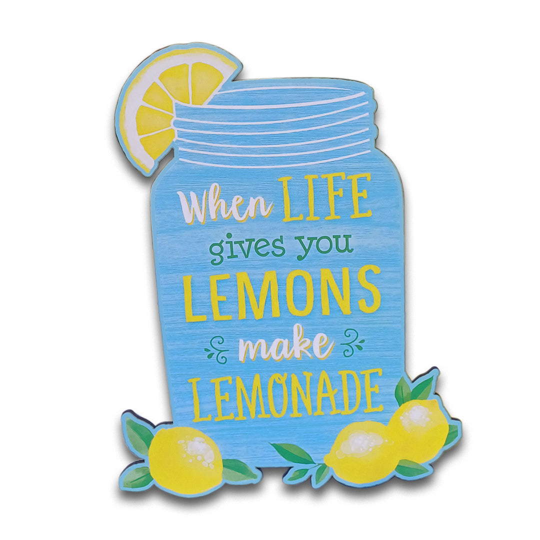 Wooden Jar Board With Caption When Life Gives You Lemon Make Lemonade