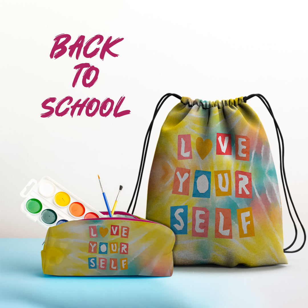 Drawstring Bag with caption Love yourself