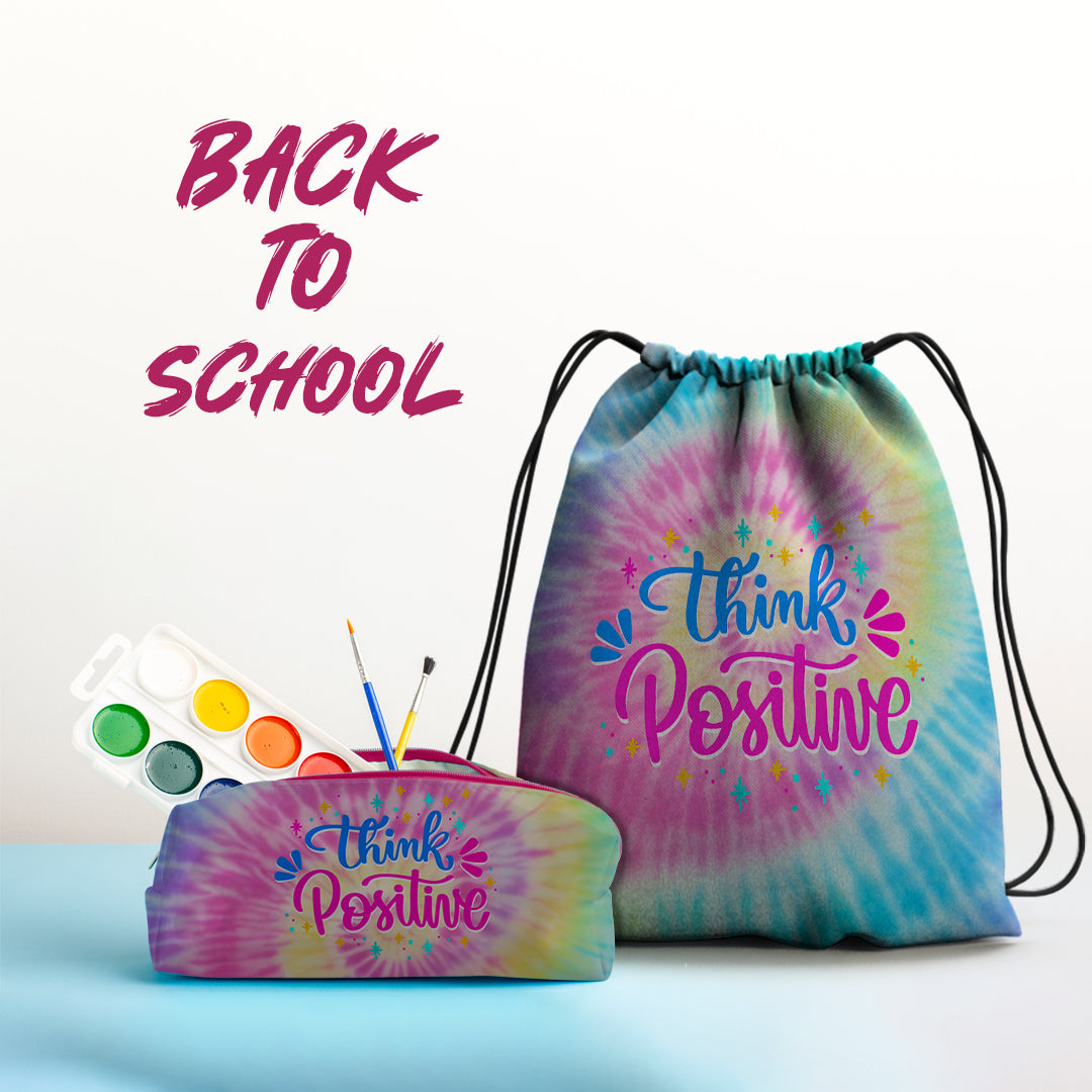 Pencil Case with caption Think Positive