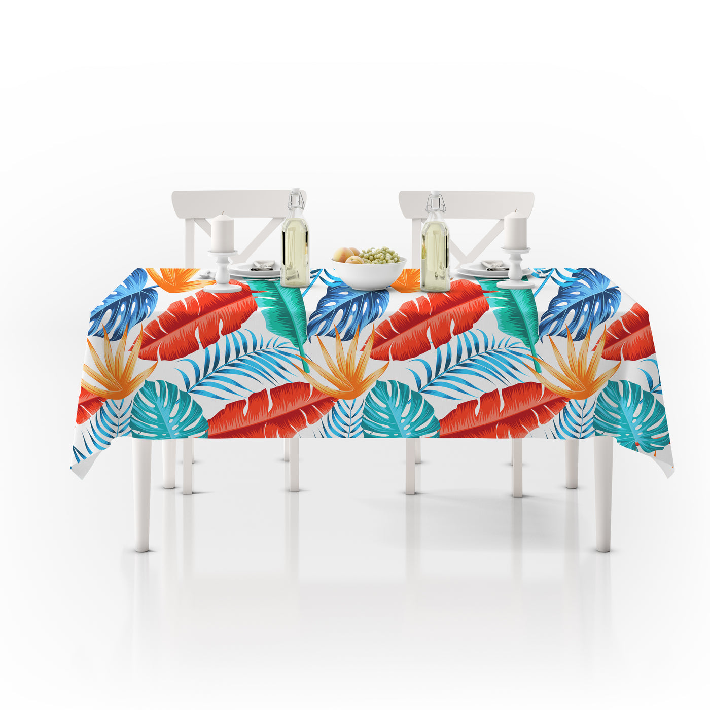 Waterproof Table Cover Tropical Feathers