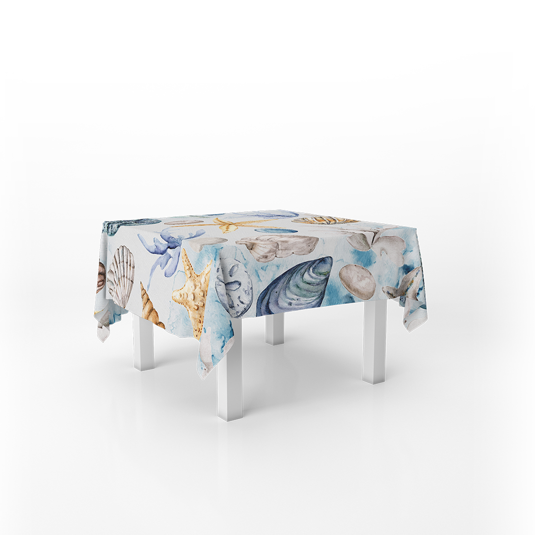 Squared Table Cover Blue Deep Sea