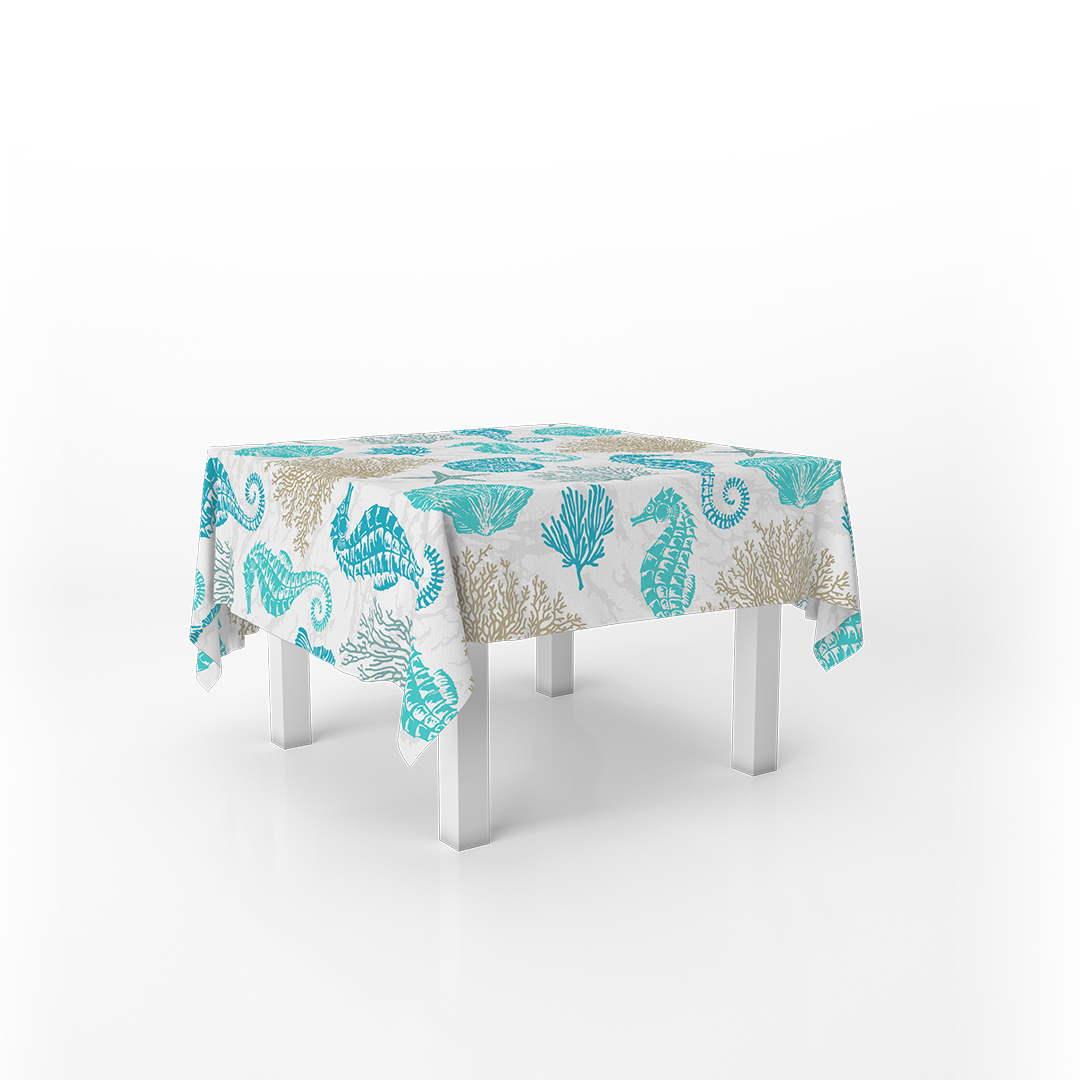 Squared Table Cover Sea Creatures