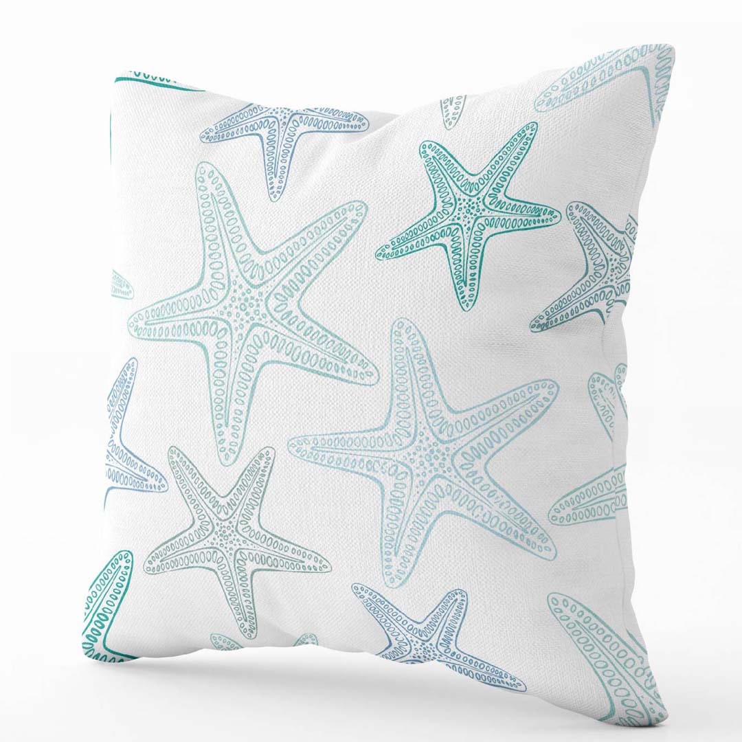 Starfish Pattern White Cushion