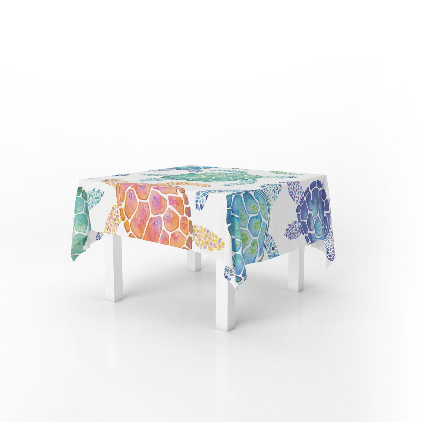 Squared Colorful Turtoise Table Cover