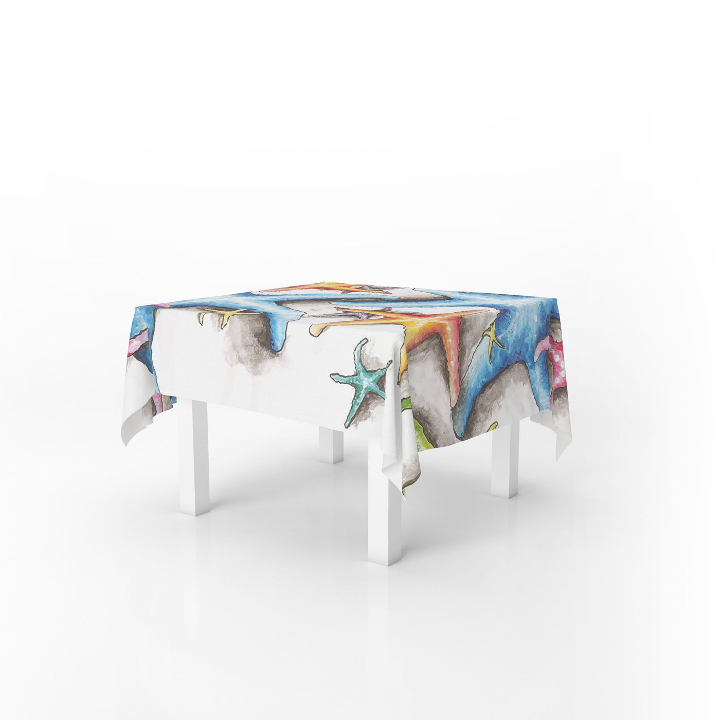 Squared Colorful Starfish Table Cover