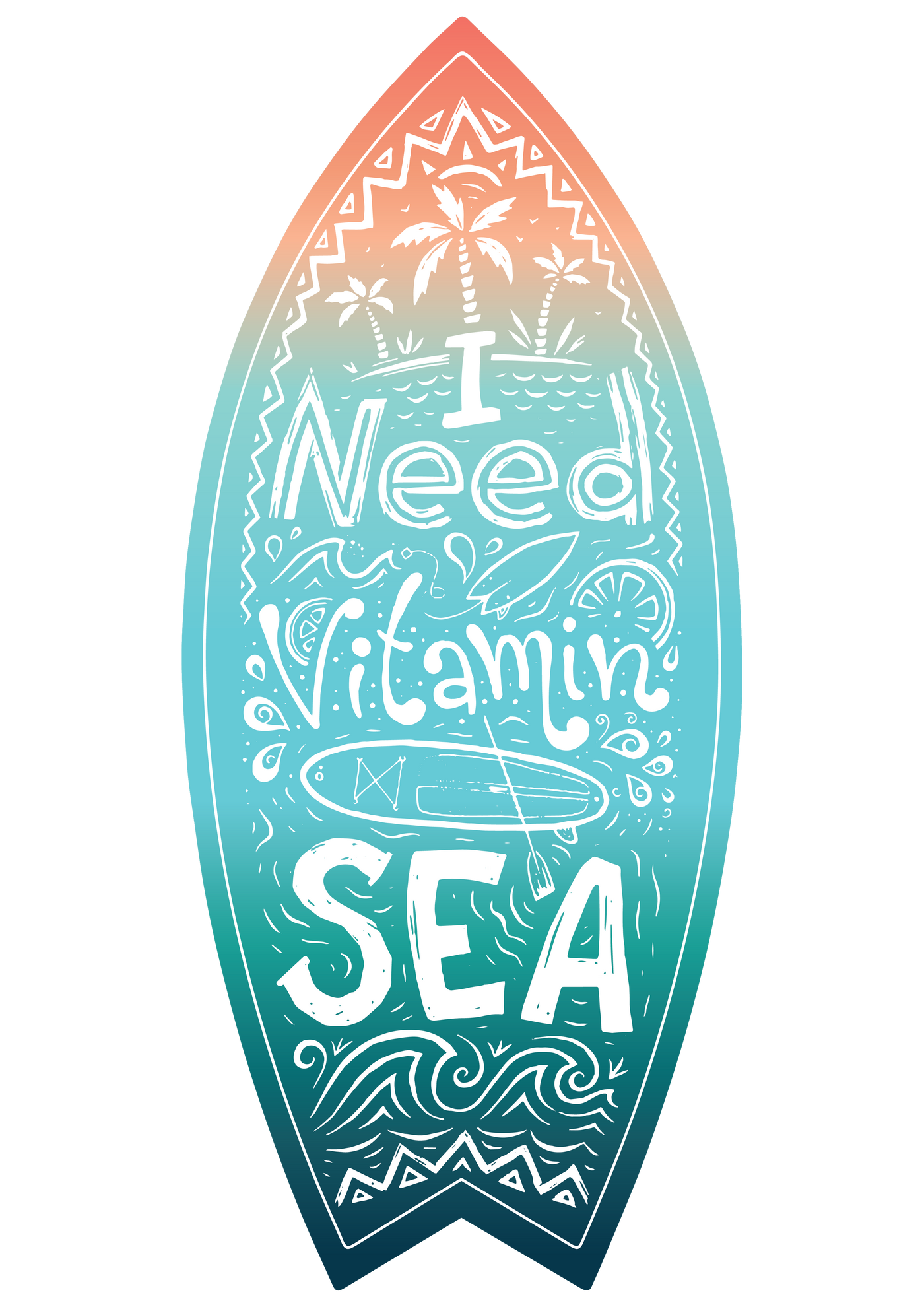 قطعة مغناطيسية للثلاجة بتصميم I Need Vitamin Sea 