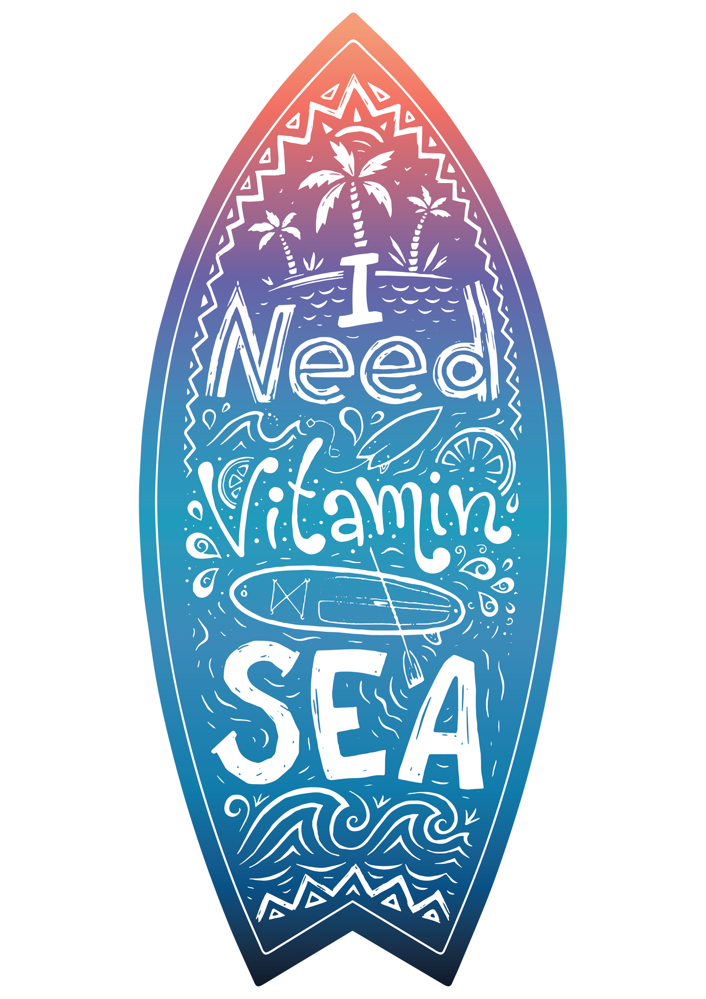 قطعة مغناطيسية للثلاجة بتصميم I need vitamin Sea