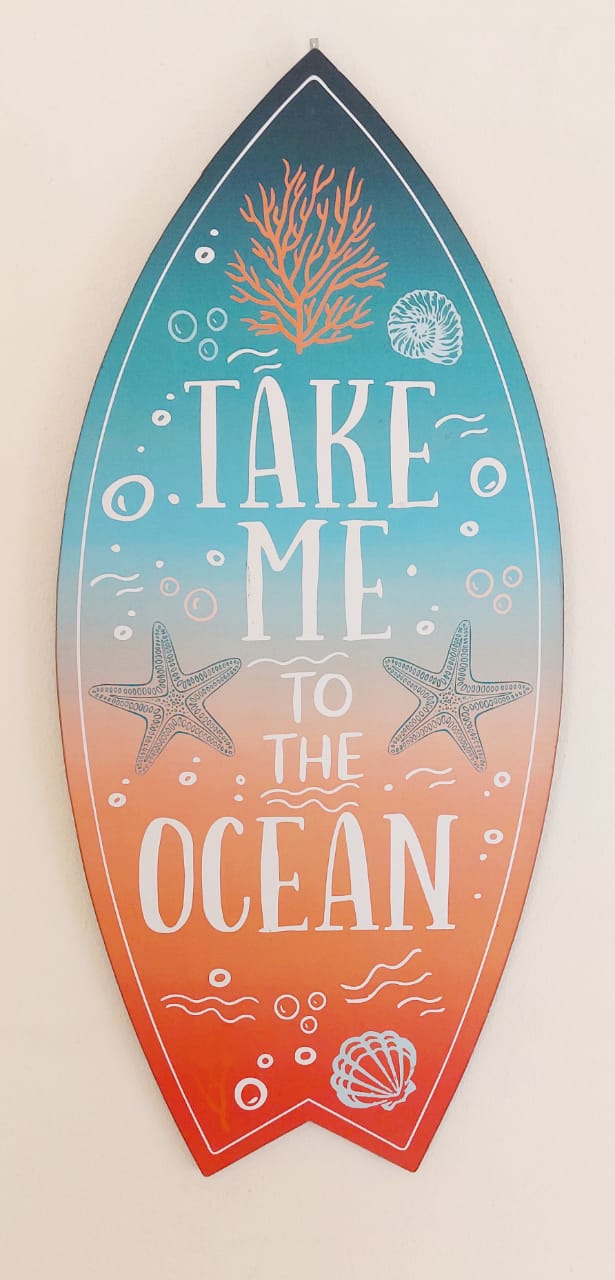 Take Me To The Ocean Wooden Hanger A3