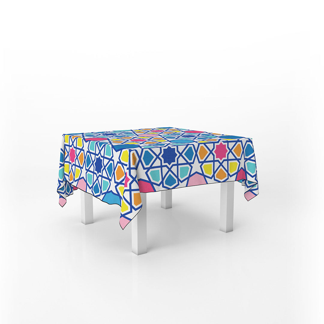 Squared Table Cover Colorful Arabseque