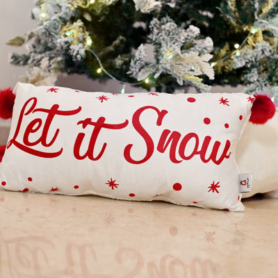 كيس مخدة بتصميم جملة "Let it snow"