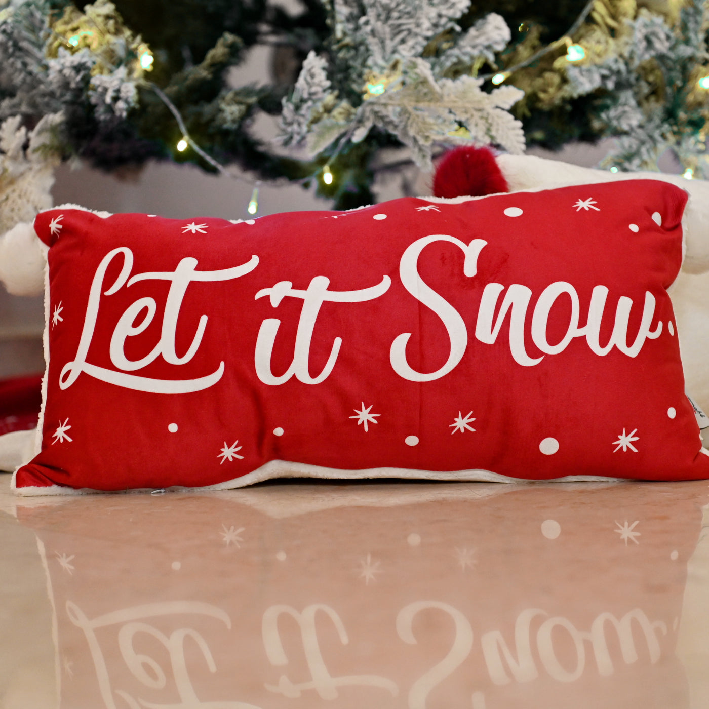 Cushion Let It Snow Red