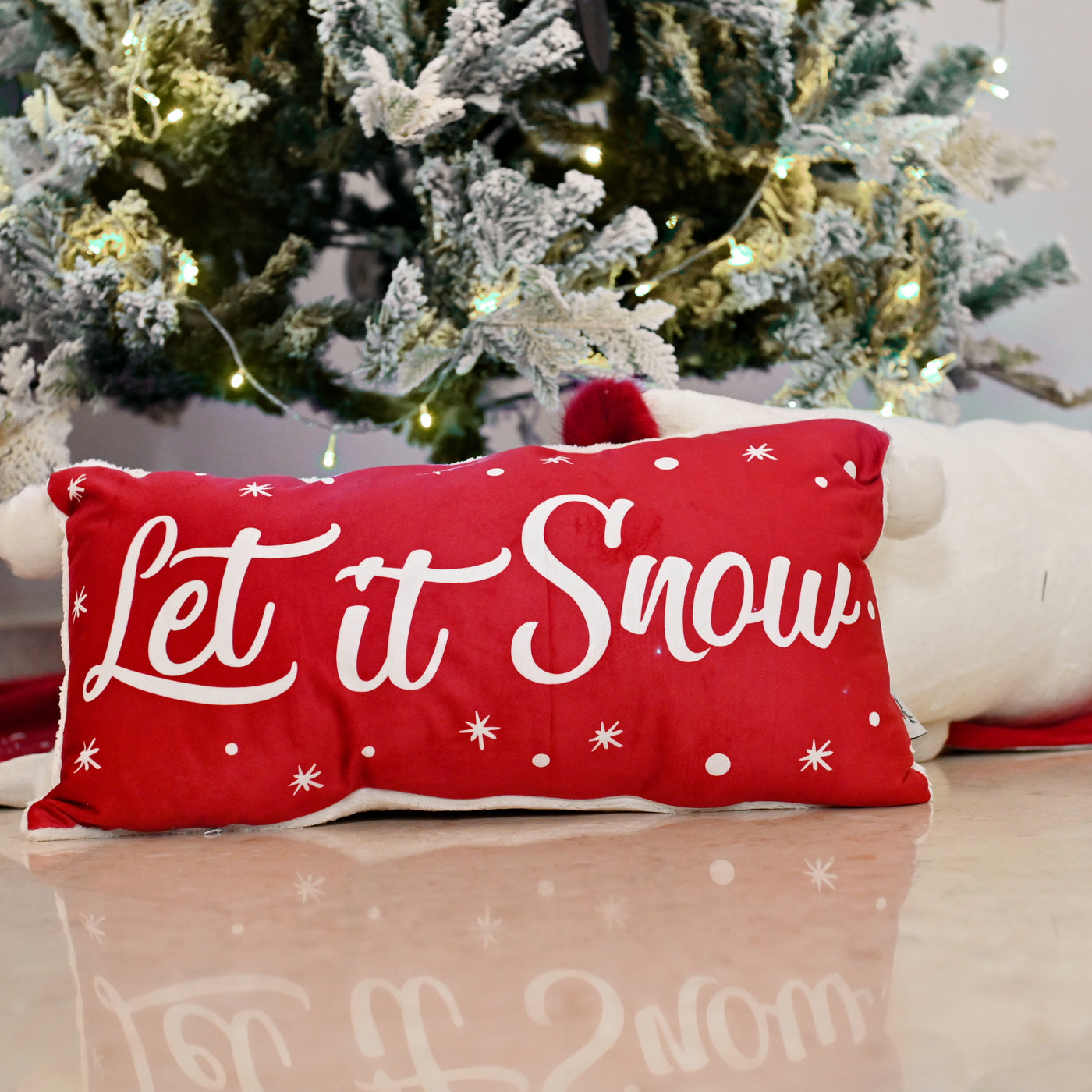 Cushion Let It Snow Red