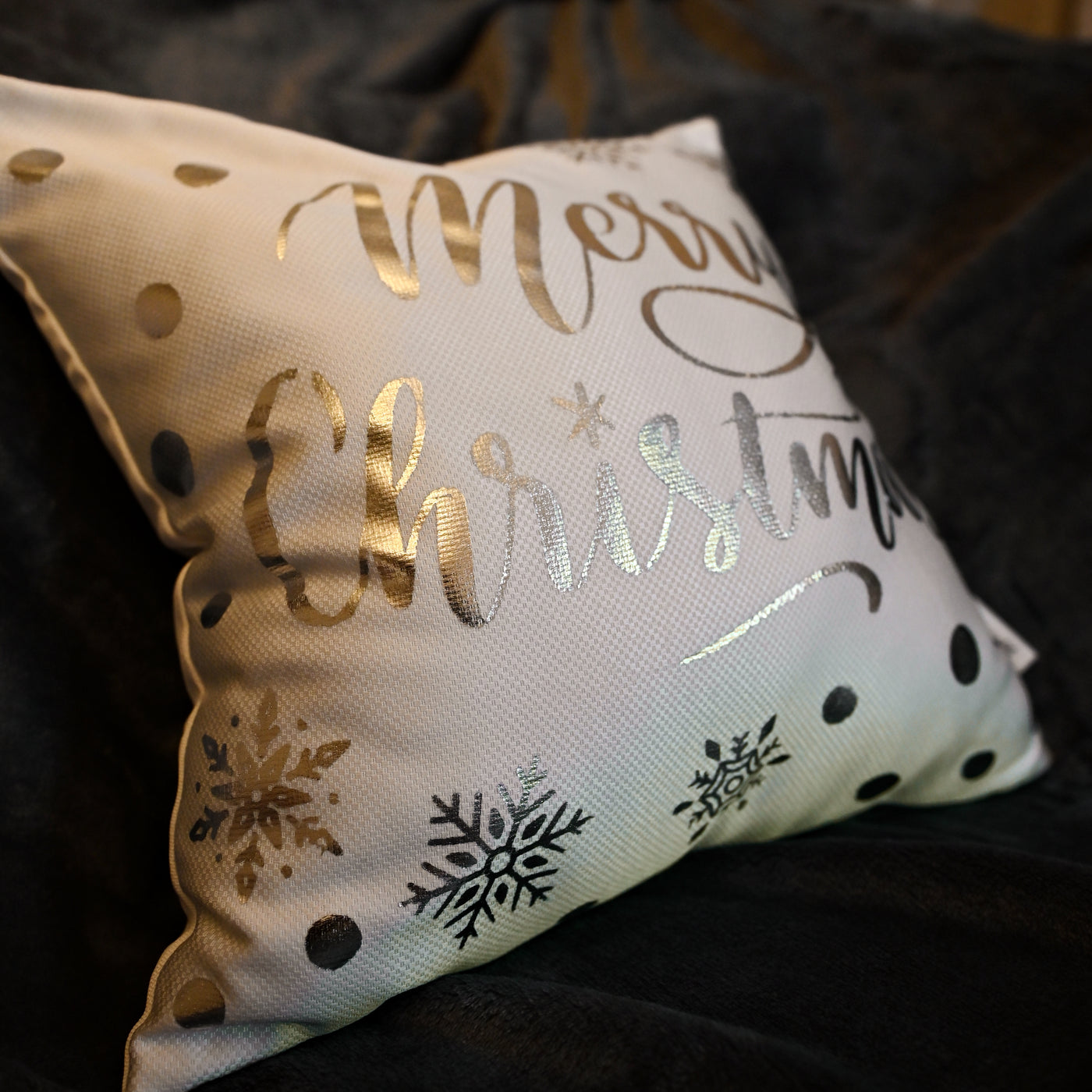 Cushion Merry Christmas Silver