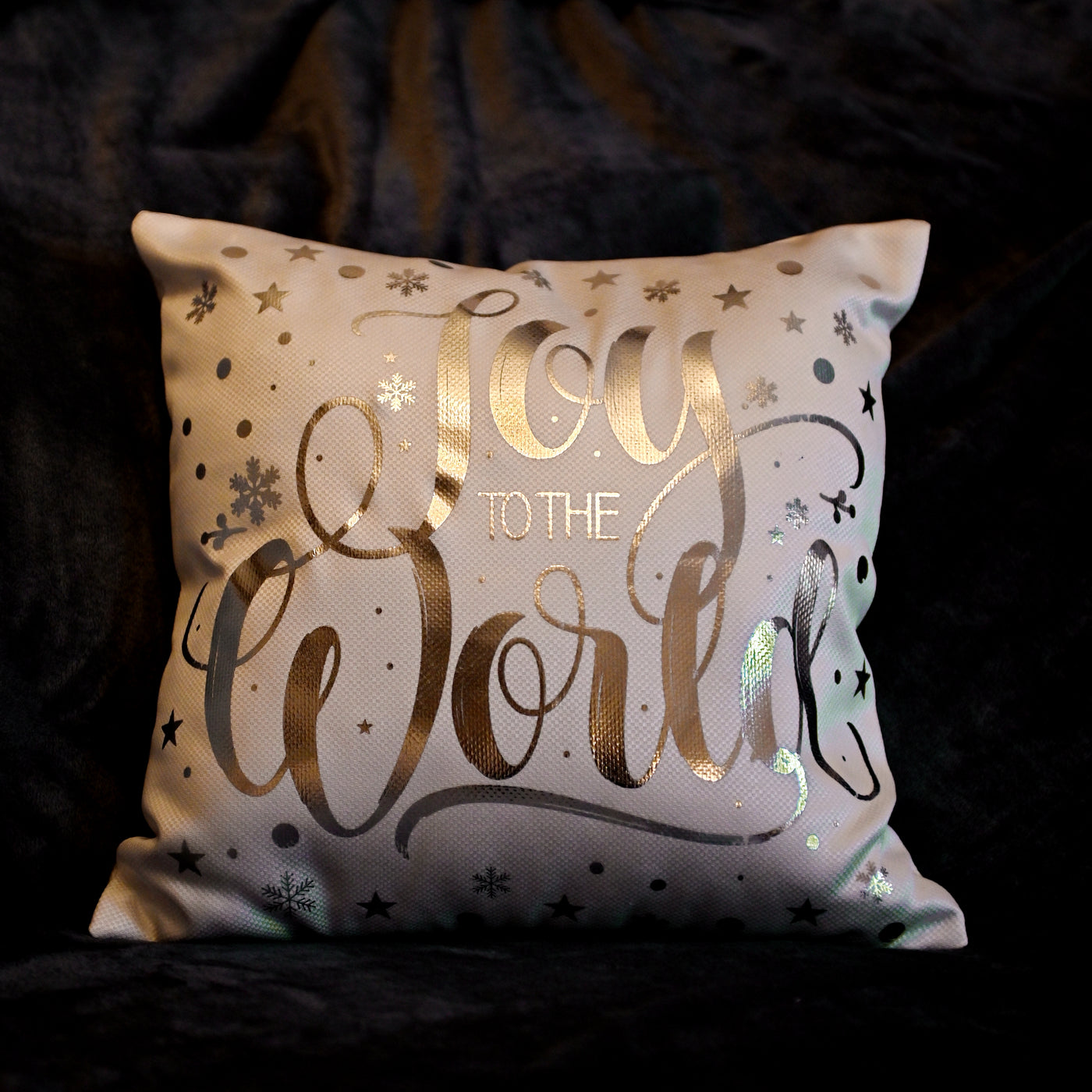 Cushion Joy To The World Silver