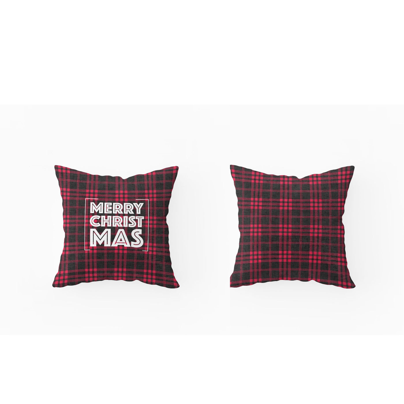 Cushion Merry Christmas Tartan