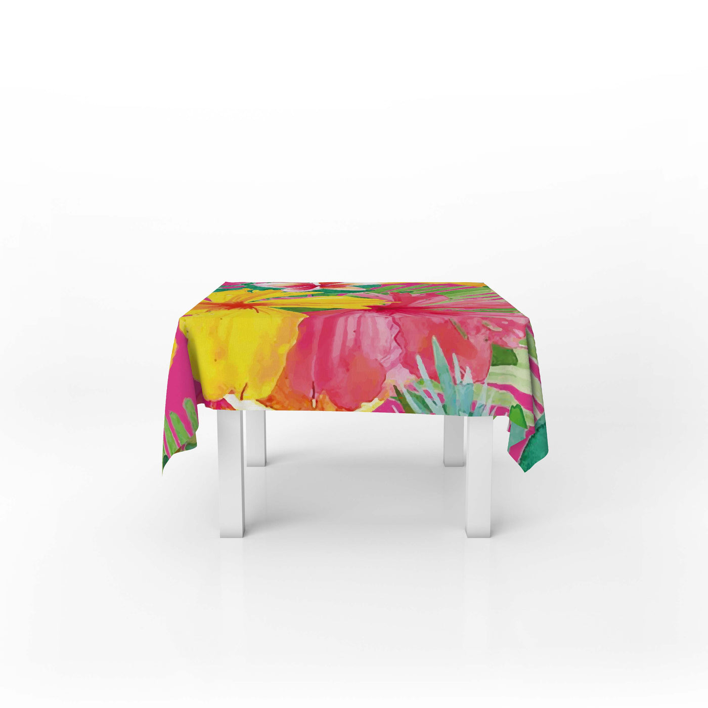 Squared Tropical Flower Table Cover