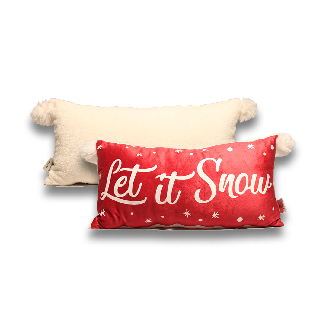 Cushion Let It Snow Red