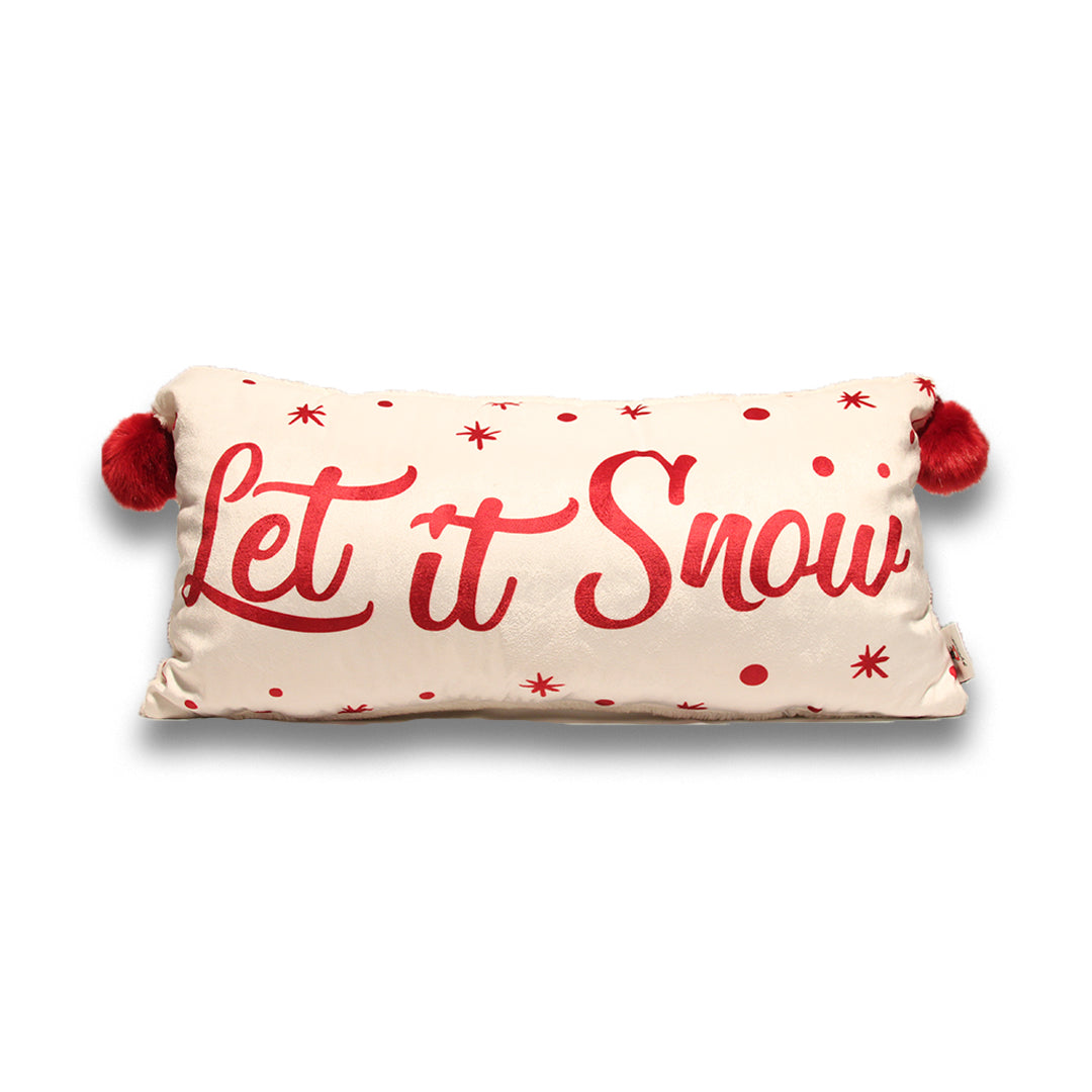 كيس مخدة بتصميم جملة "Let it snow"