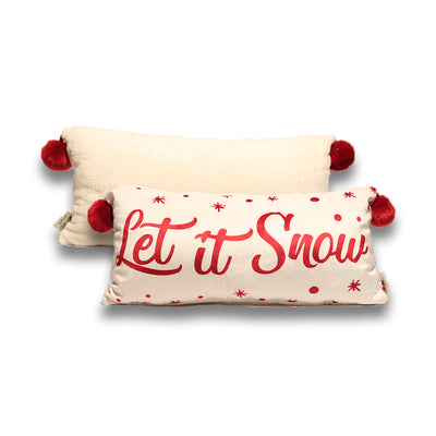 كيس مخدة بتصميم جملة "Let it snow"