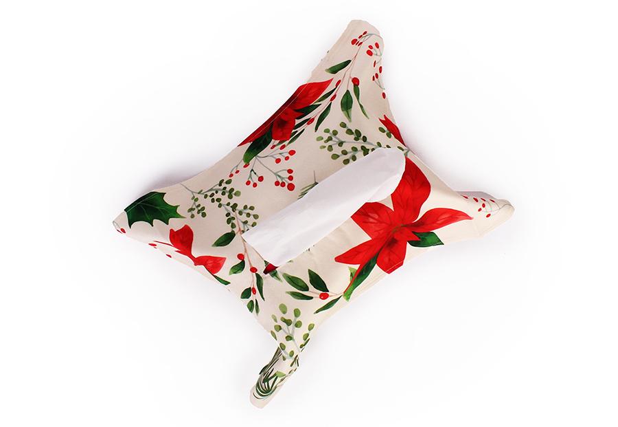 Tissue Holder Floral Red